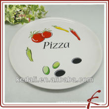 12" ceramic pizza plate with differ design